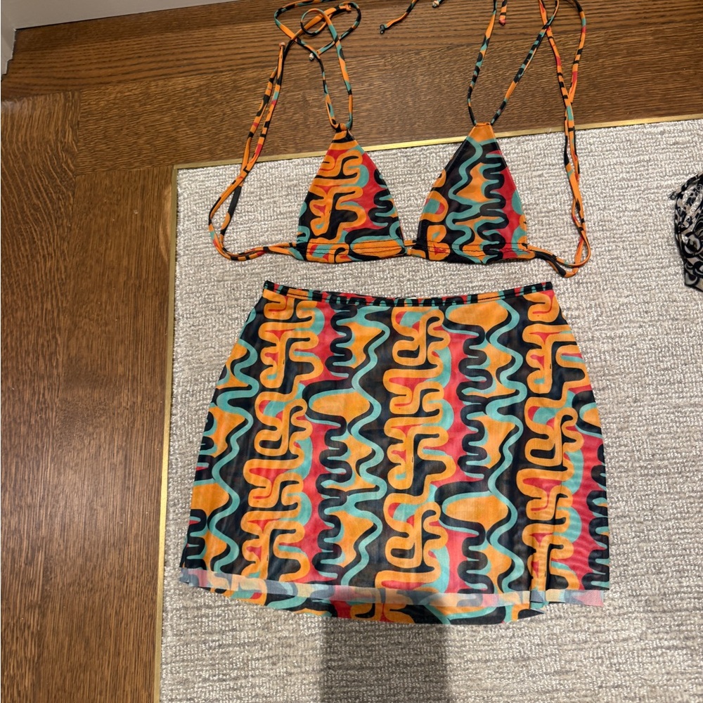Vibrant Multicolor Swim Coverup Set